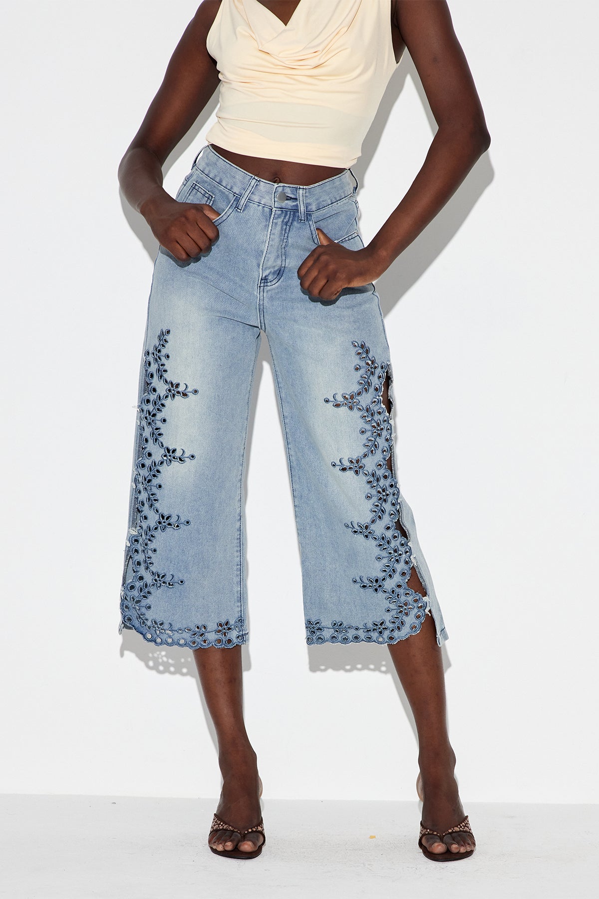 Ealdhelm Flower Cutout Jeans