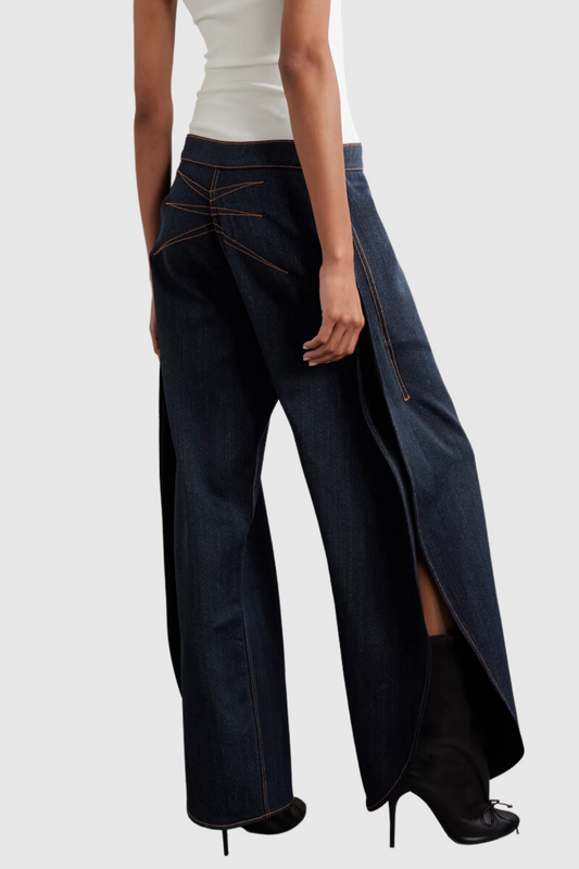 Erlinda Round Jeans - Black