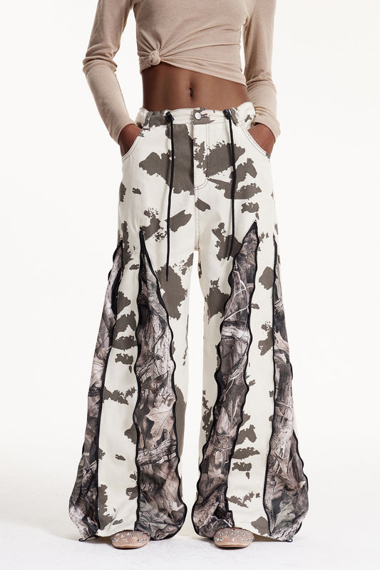 Caprina Deconstruct Print Barrel Jeans