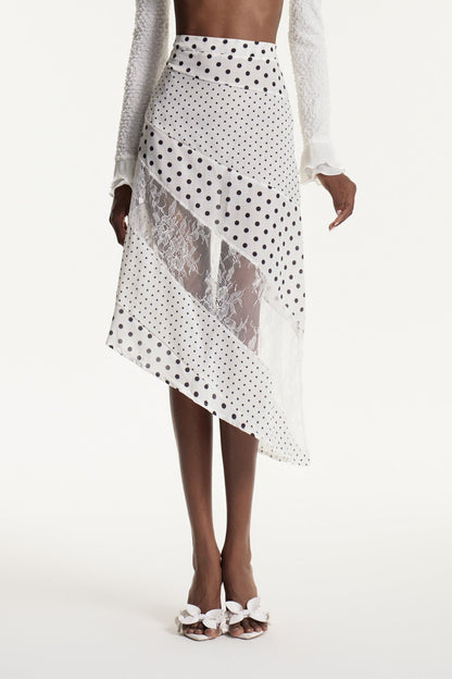 Edmunds Deconstruct Dot Lace Mini Skirt