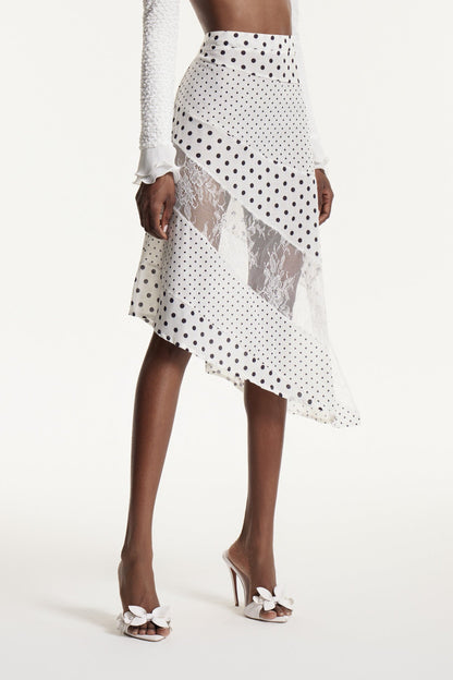 Edmunds Deconstruct Dot Lace Mini Skirt