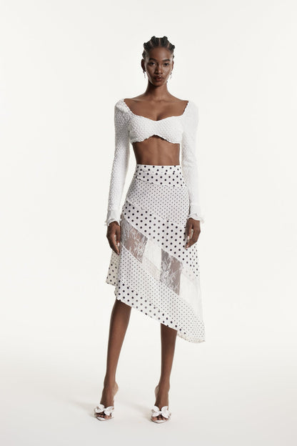 Edmunds Deconstruct Dot Lace Mini Skirt