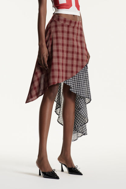 Edoardo Grid Deconstruct Midi Skirt