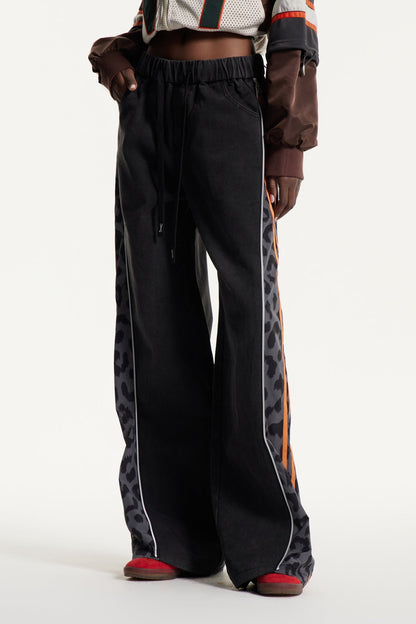 Eelis Leopard Zipper Jeans