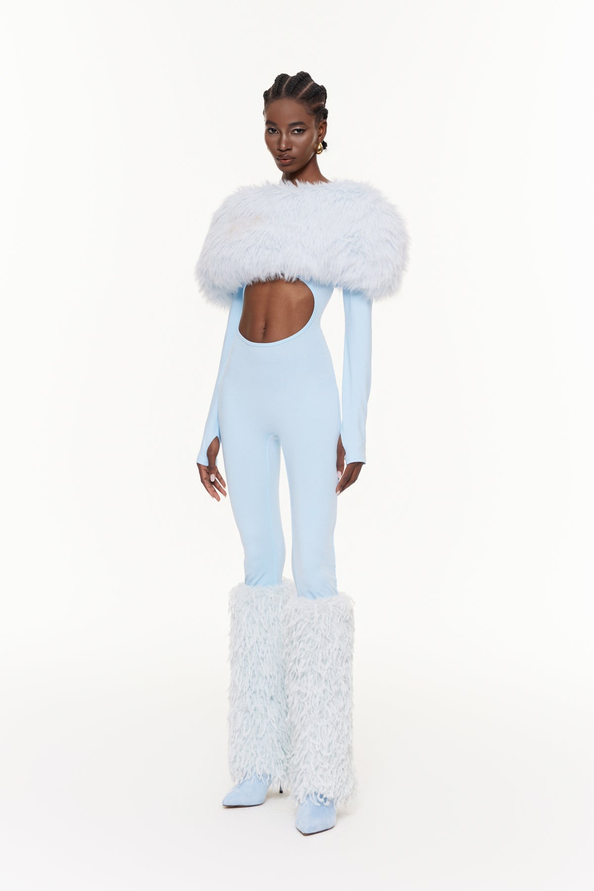 Egill Faux Fur Cutout Jumpsuit
