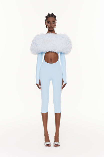 Egill Faux Fur Cutout Jumpsuit