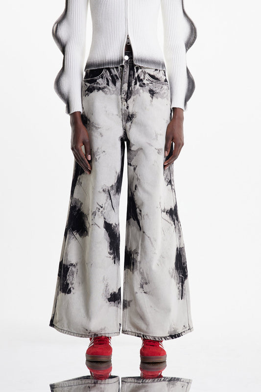 Ekain Bleached Wide Leg Jeans