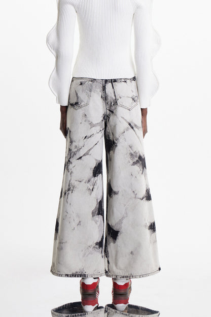 Ekain Bleached Wide Leg Jeans