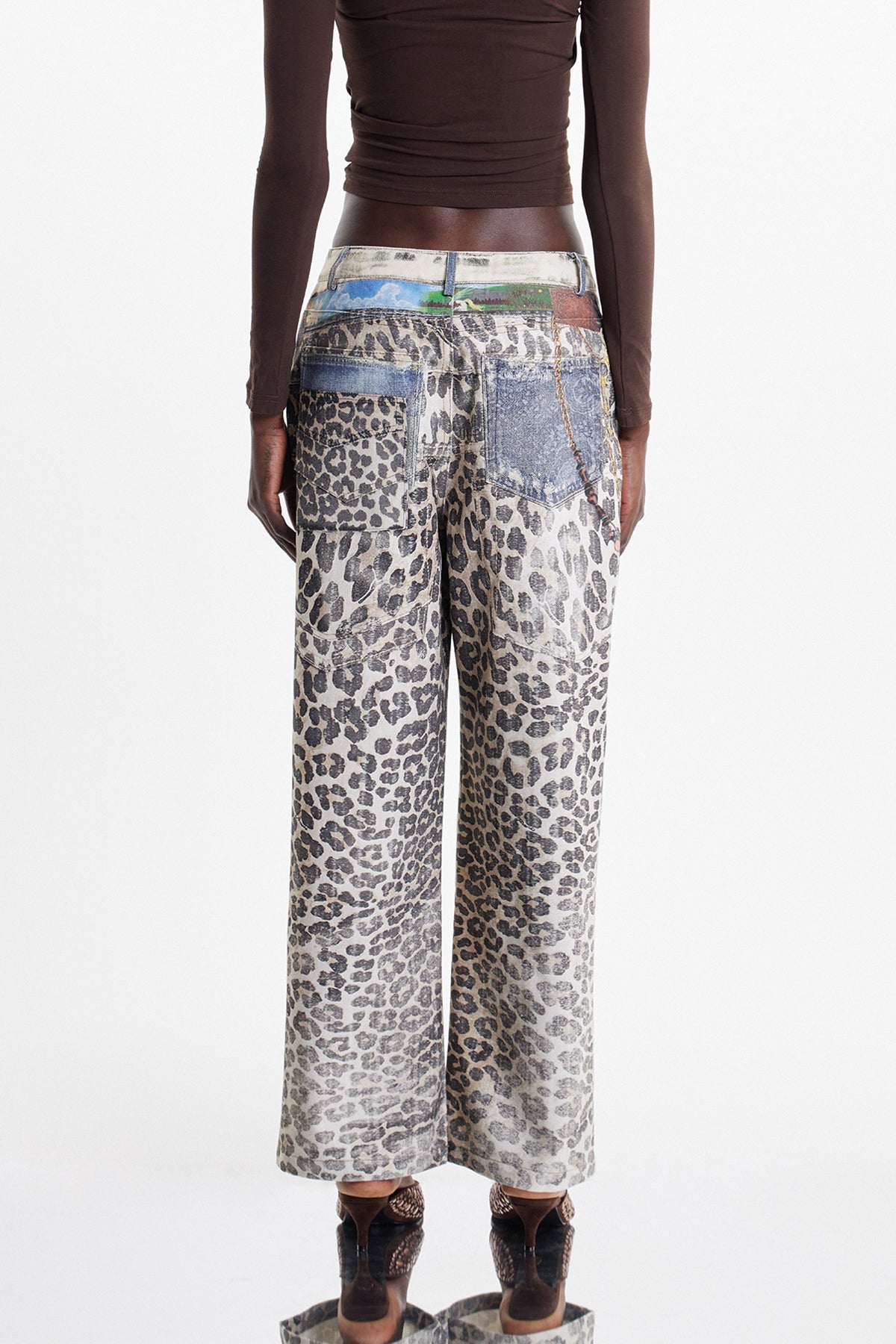 Ekkehardt Bleached Leopard Print Jeans
