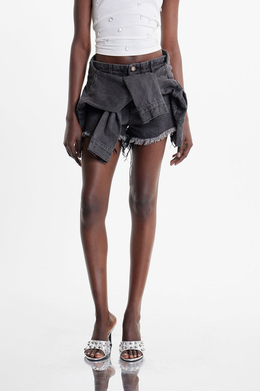 Elaina Tie Up Deconstruct Shorts