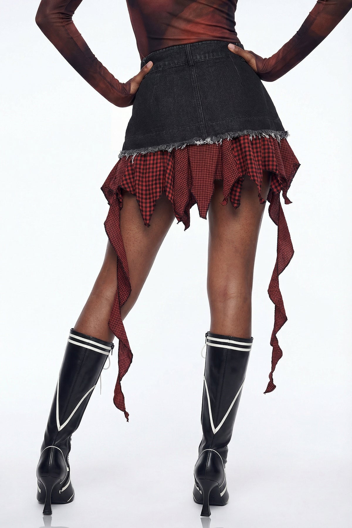 Eliott Grid Deconstruct Mini Skirt