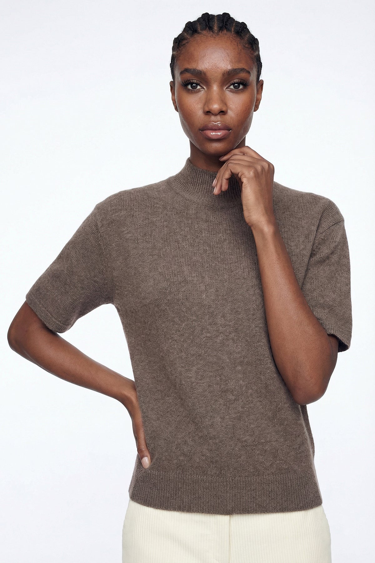 Elisha High Neck Knit T Shirt