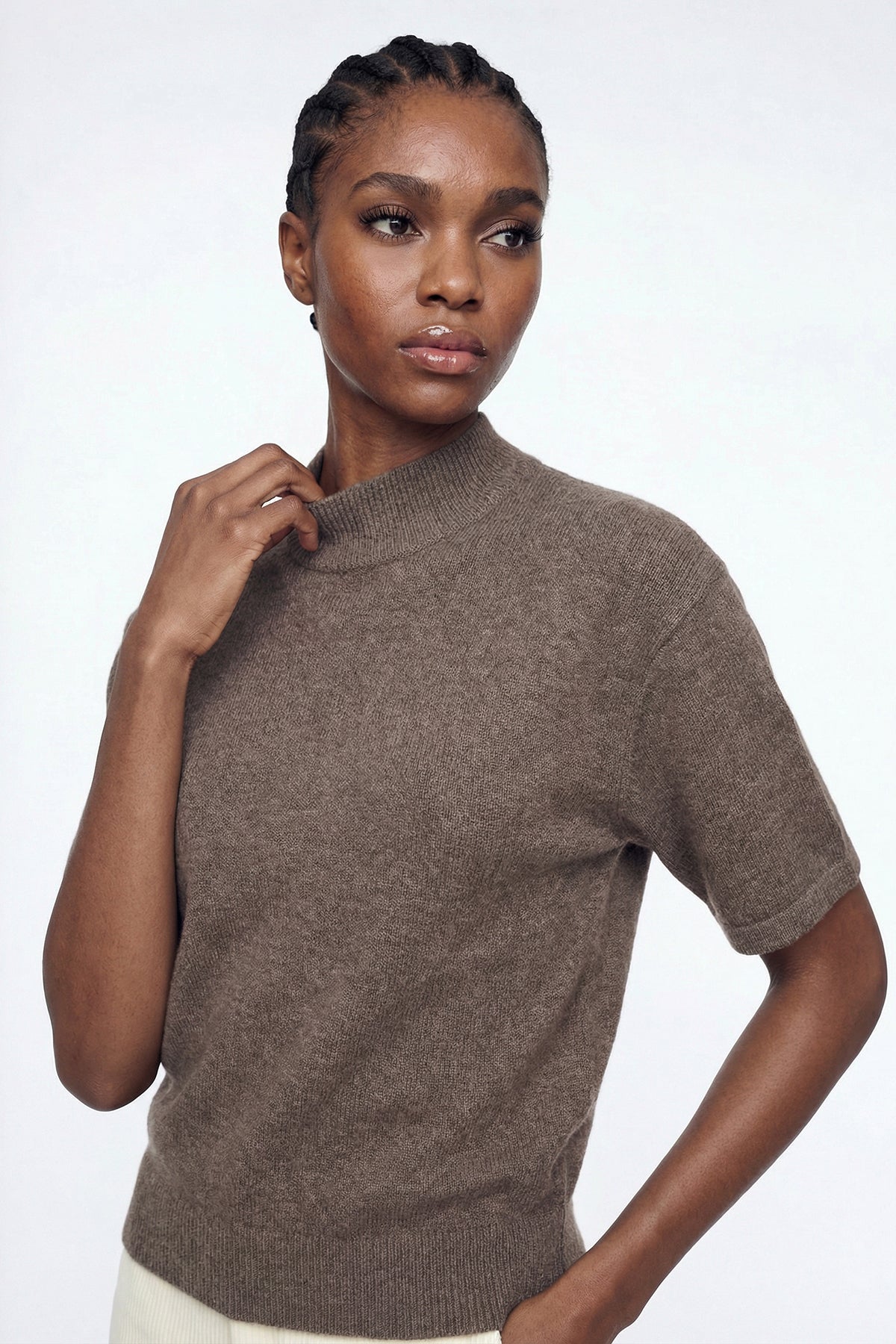 Elisha High Neck Knit T Shirt