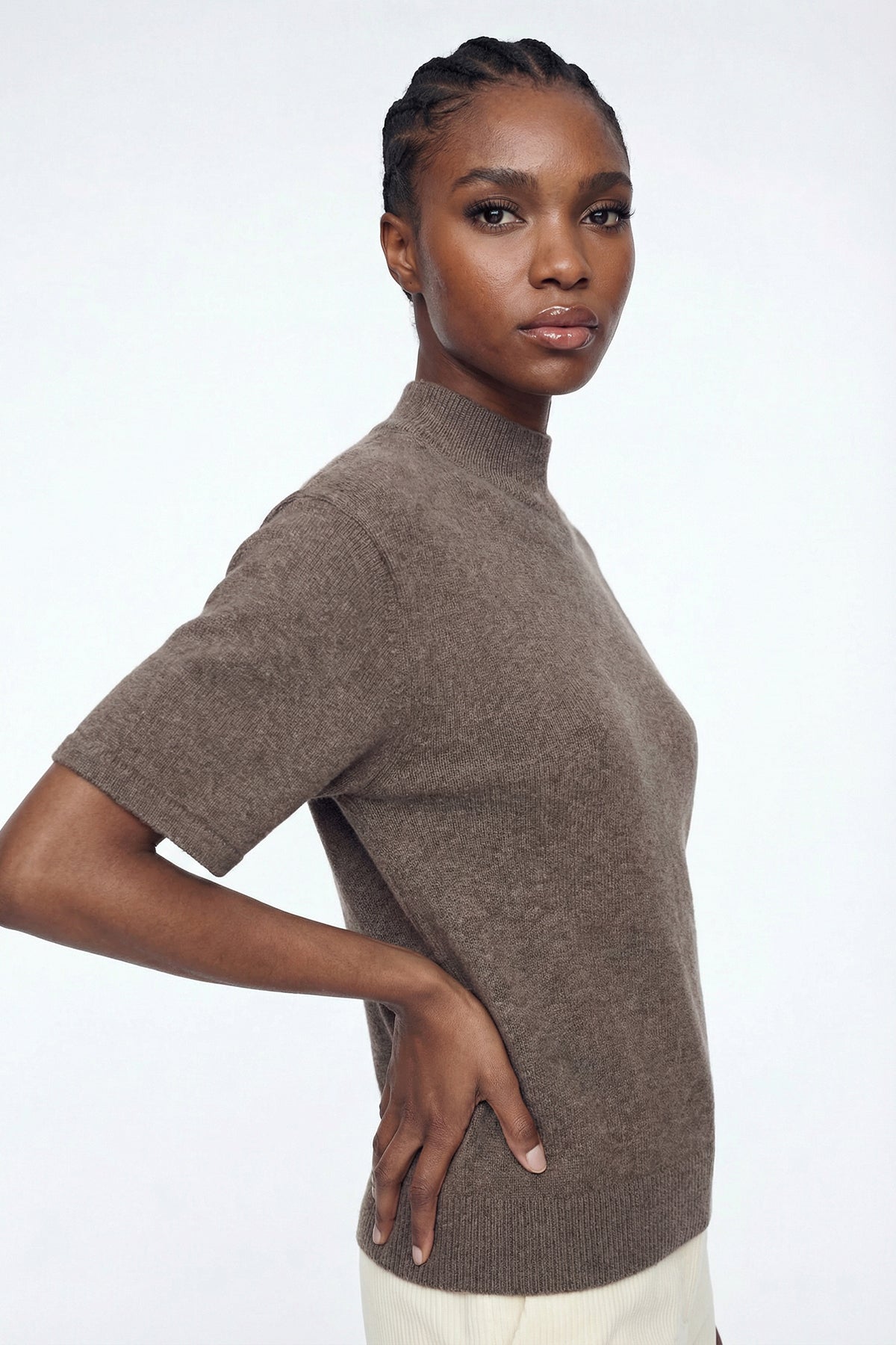 Elisha High Neck Knit T Shirt