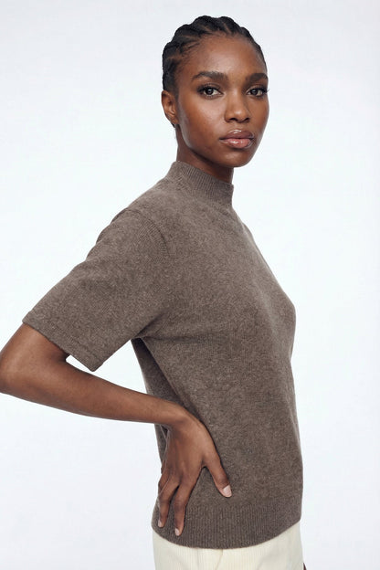 Elisha High Neck Knit T Shirt