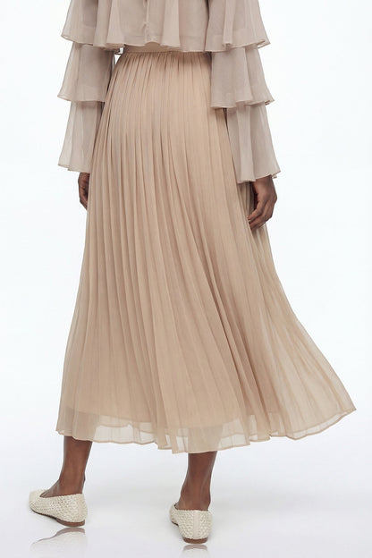 Elizaveta Ruffle Ruch Maxi Skirt