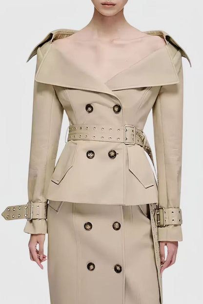 Ellina Double Breasted Short Trench