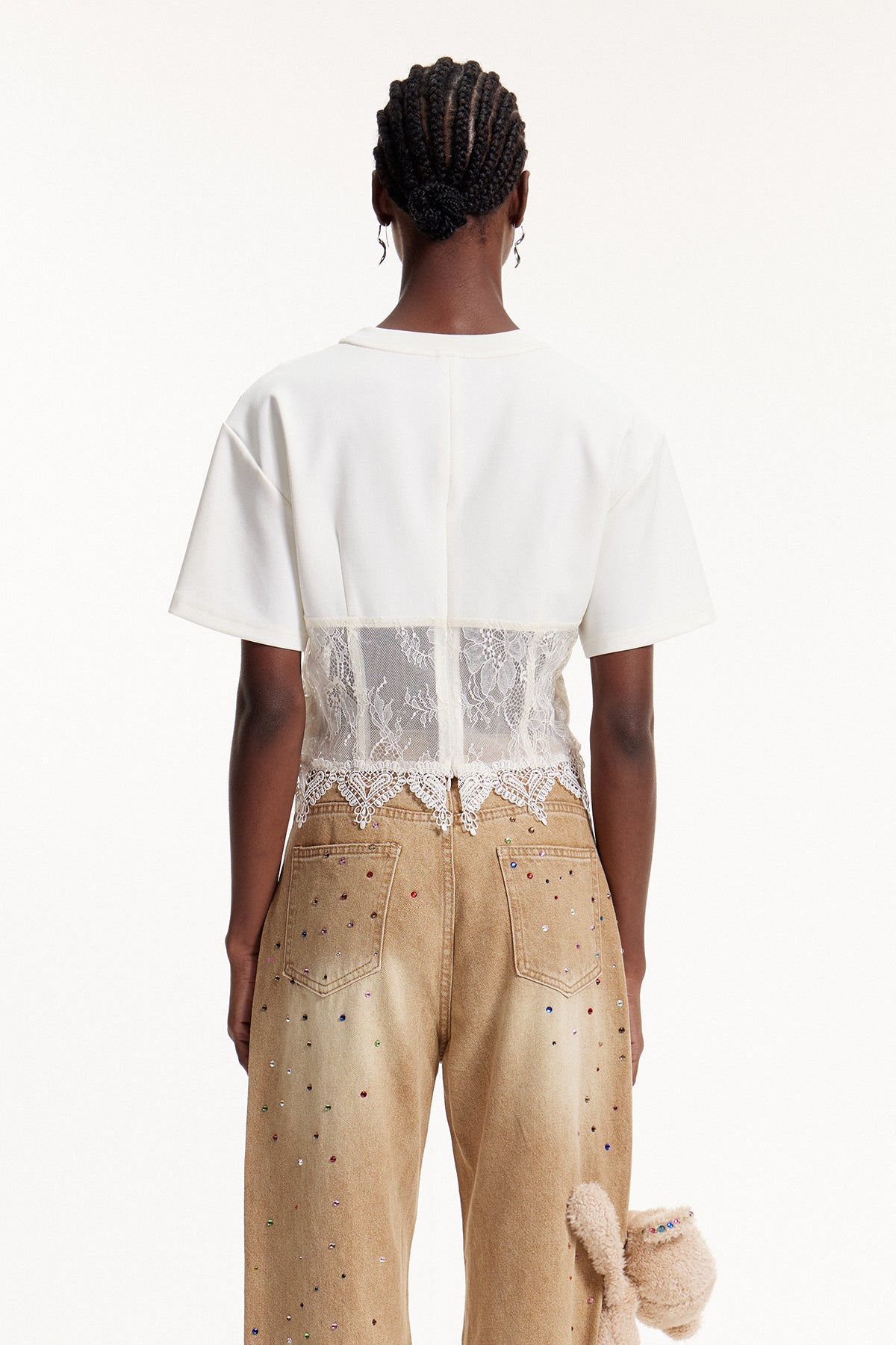 Ellinor Lace Deconstruct Lace Up Top