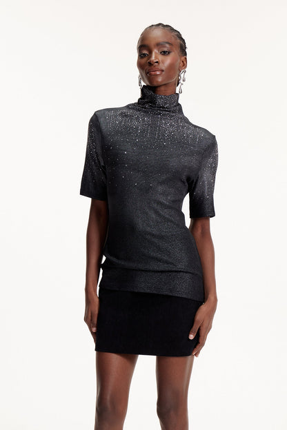 Elvi Glitter Rhinestone T Shirt