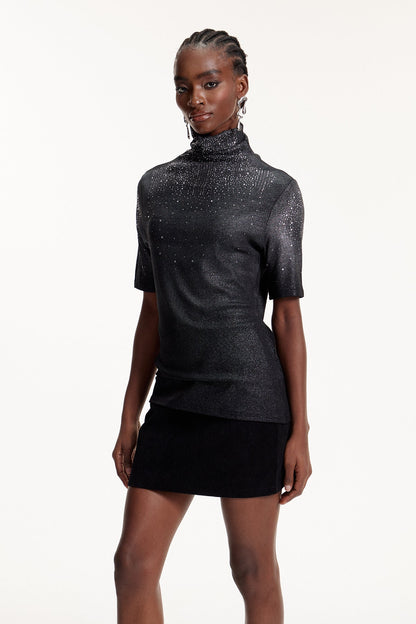 Elvi Glitter Rhinestone T Shirt