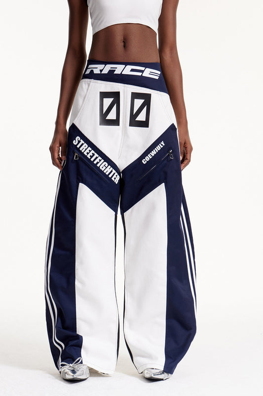 Elvin Stripe Deconstruct Barrel Jeans