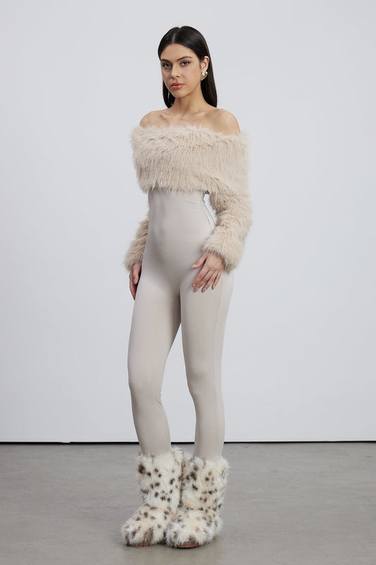 Emer Faux Fur Bodycon Jumpsuit