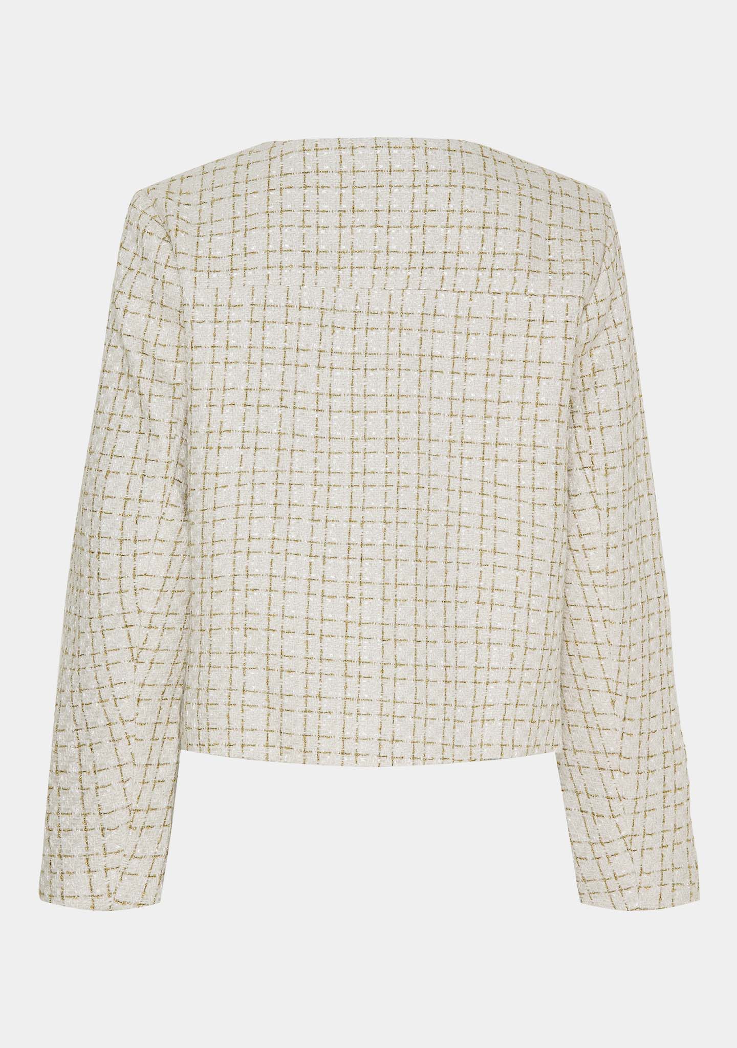 Tweed Short Jacket | Gold Button Detail | Refined Texture