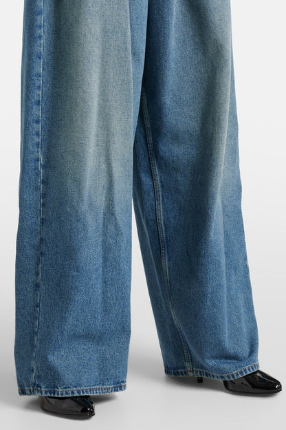 Emryn Ruched Wide-leg Jeans