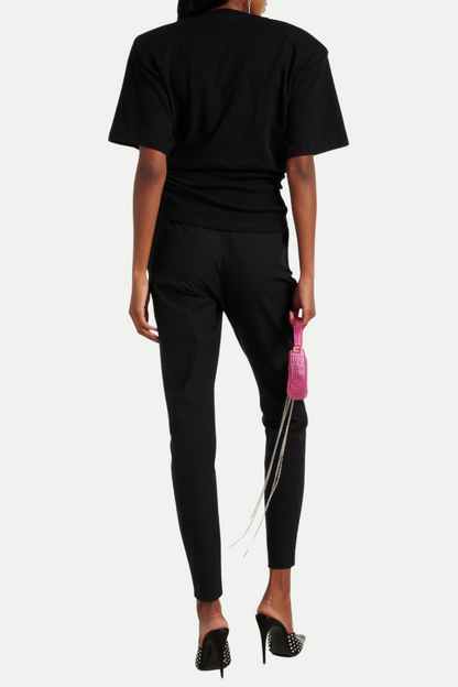 Orlina Knotted T-Shirt - Black