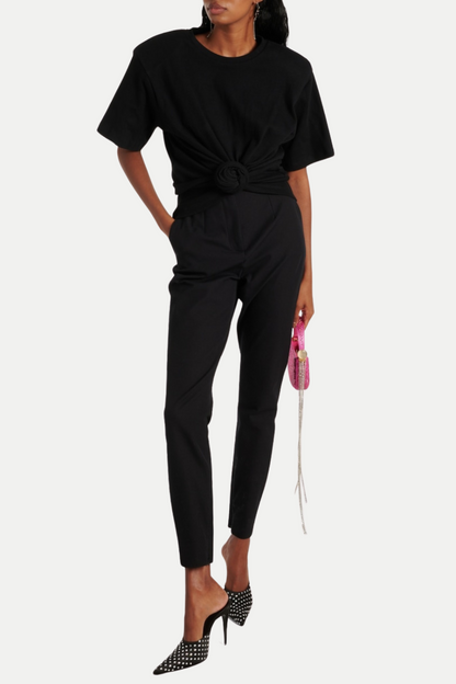 Orlina Knotted T-Shirt - Black