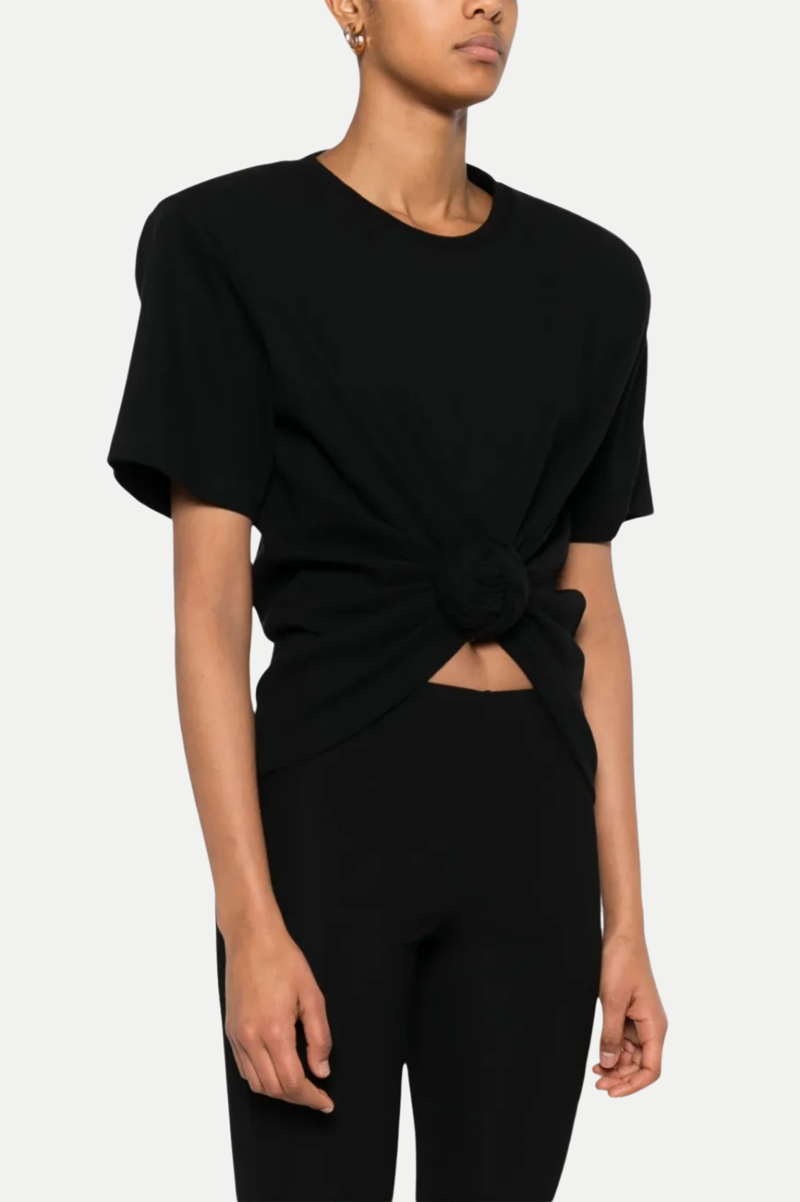 Orlina Knotted T-Shirt - Black