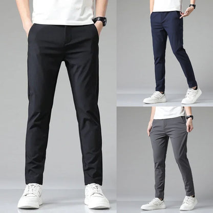 Maison Slim Fit Cotton Trousers | Lightweight | Zipper Fly | Summer