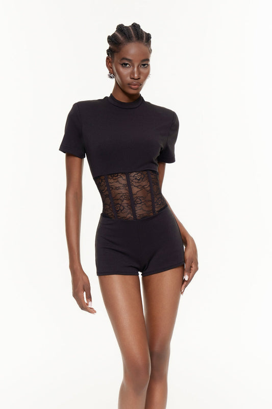 Fabiola Lace Deconstruct Playsuit