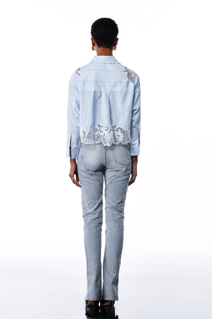 Falak Flower Zipper Skinny Jeans