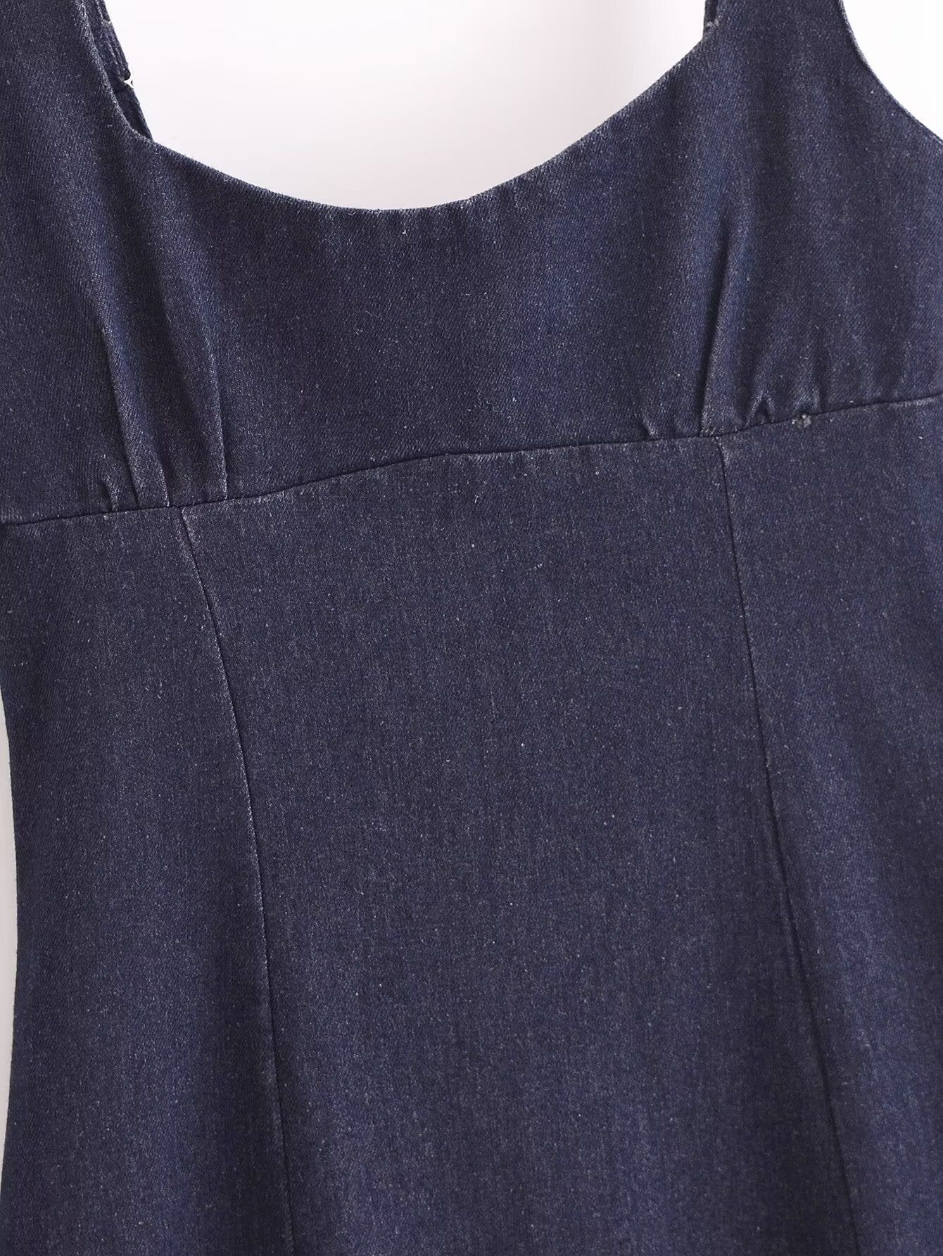 Fall Simple Thin Denim Midi Dress