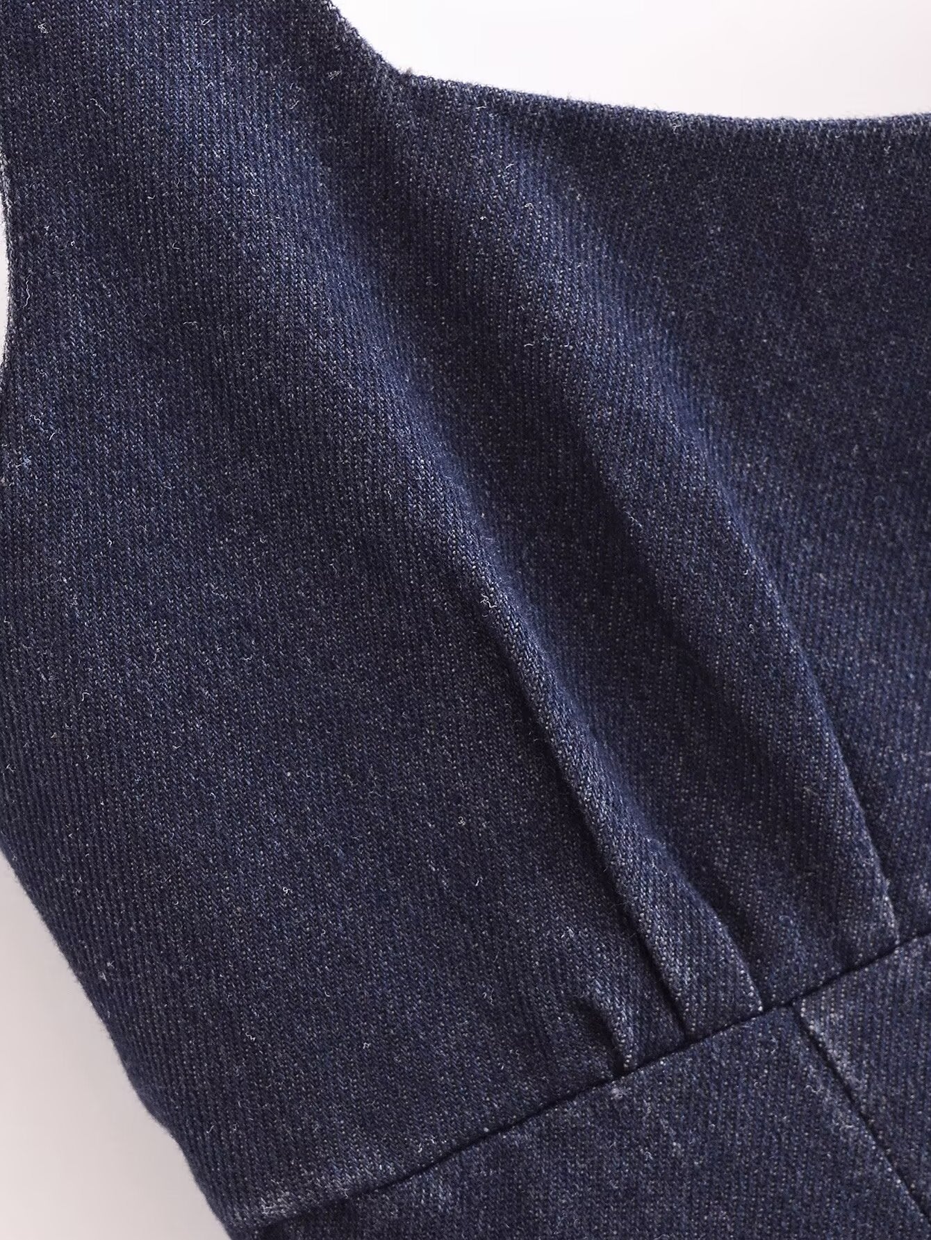 Fall Simple Thin Denim Midi Dress