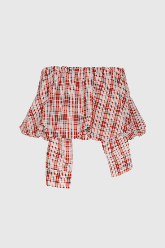 Farag Grid Tie Up Bubble Mini Skorts