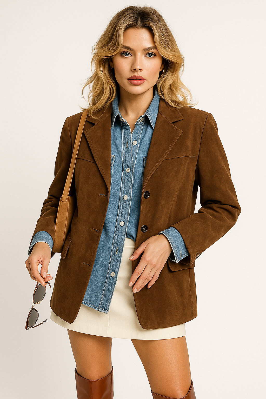 Faux Suede Jacket | Single-Breasted Design | Regular Fit