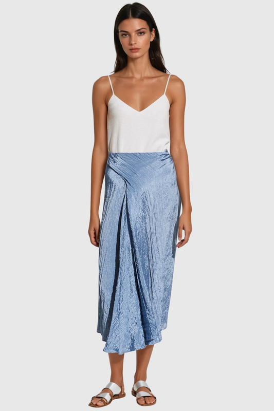 Faye Asymmetric Ruch Midi Skirt