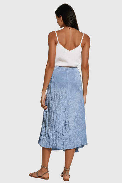 Faye Asymmetric Ruch Midi Skirt