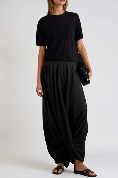 Fearghas Draped Twist Maxi Skirt In Black