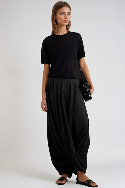 Fearghas Draped Twist Maxi Skirt In Black