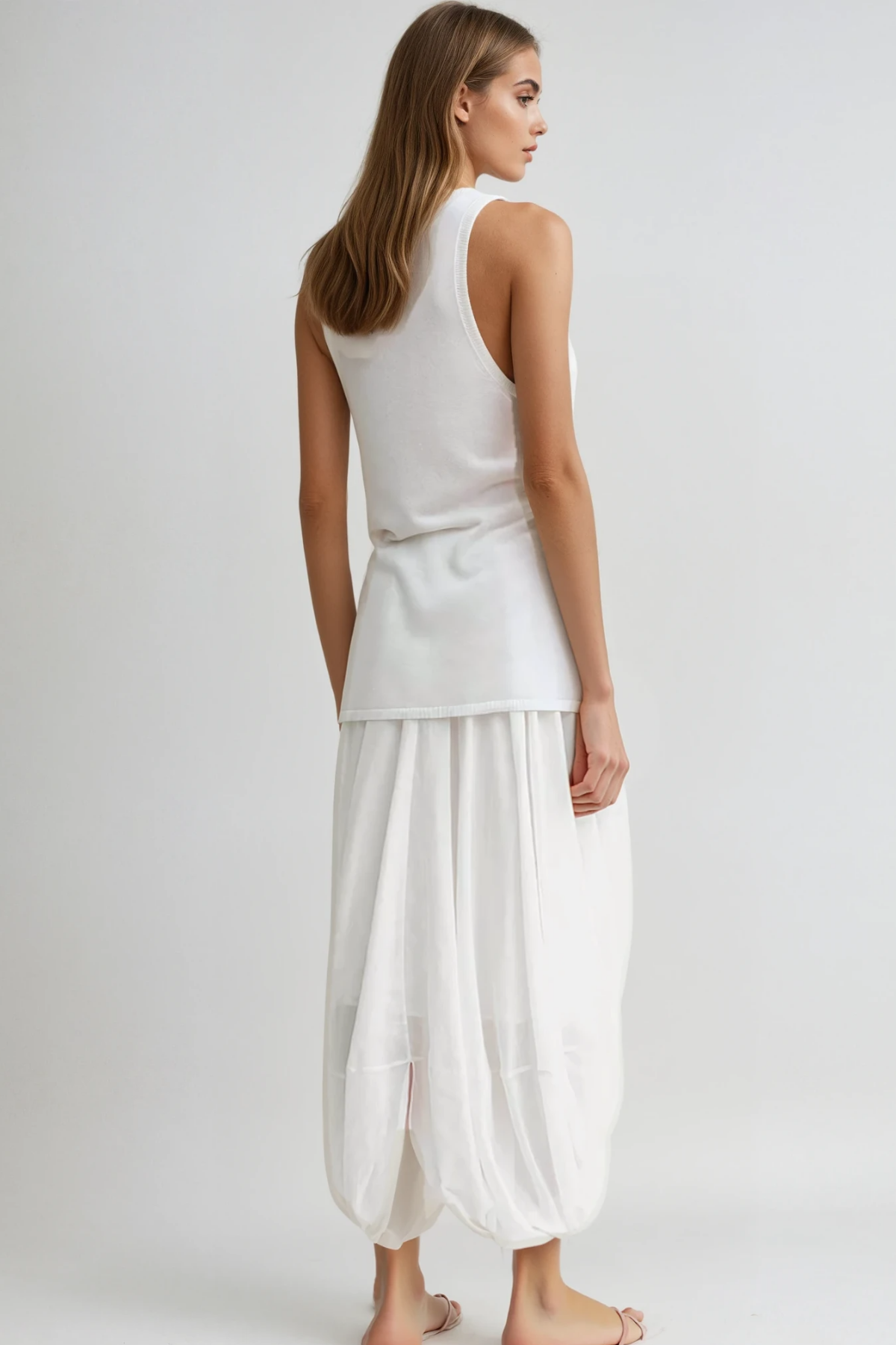 Fearghas Draped Twist Maxi Skirt In White