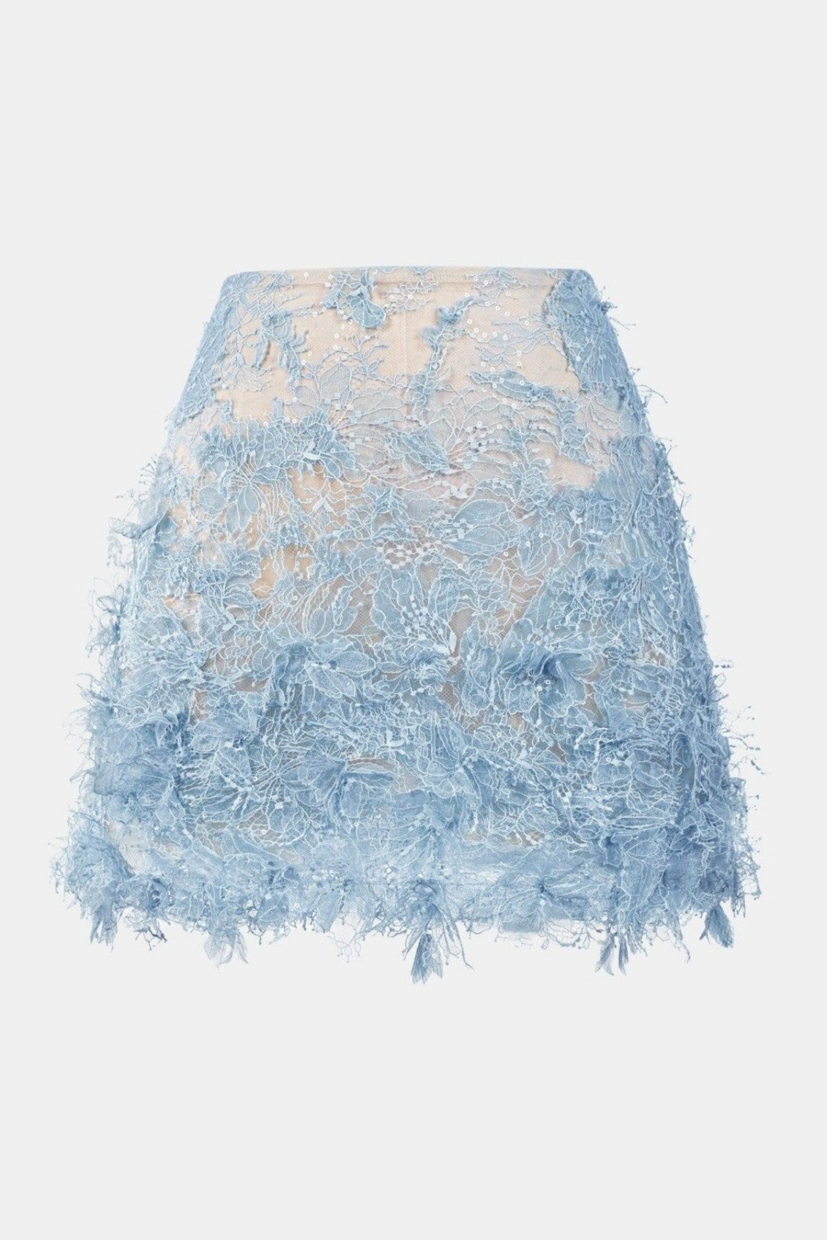 Finlia Lace Top & Mini Skirt Set - Blue