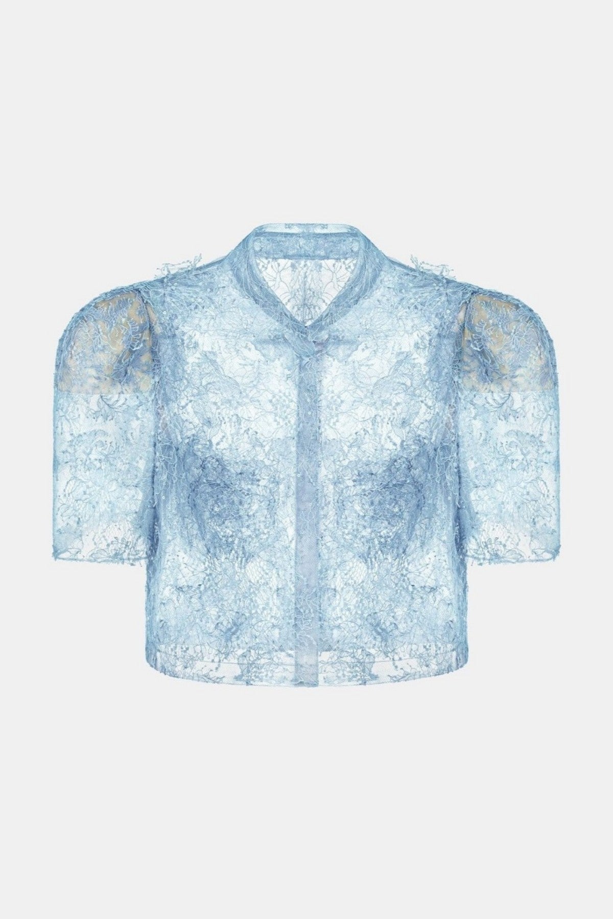 Finlia Lace Top & Mini Skirt Set - Blue