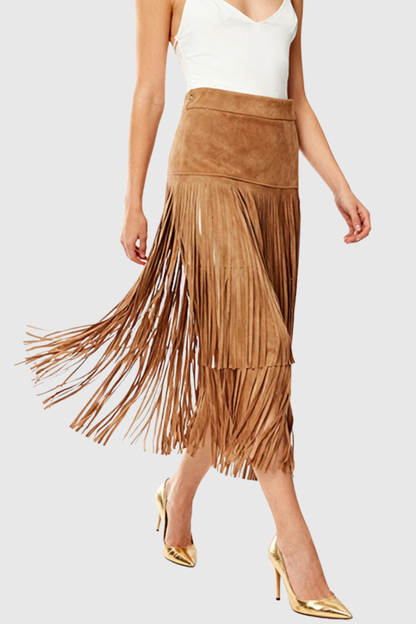 Fionn Fringe Sueded Skirt