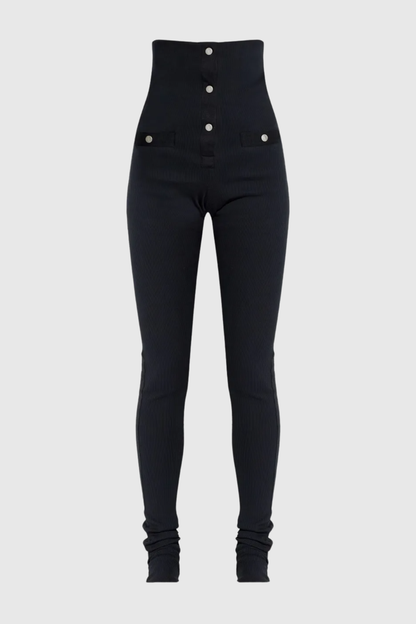 Nicya Buttoned Ribbed Trousers
