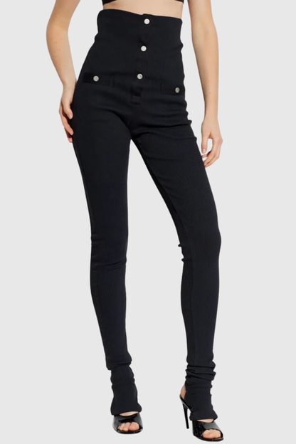 Nicya Buttoned Ribbed Trousers