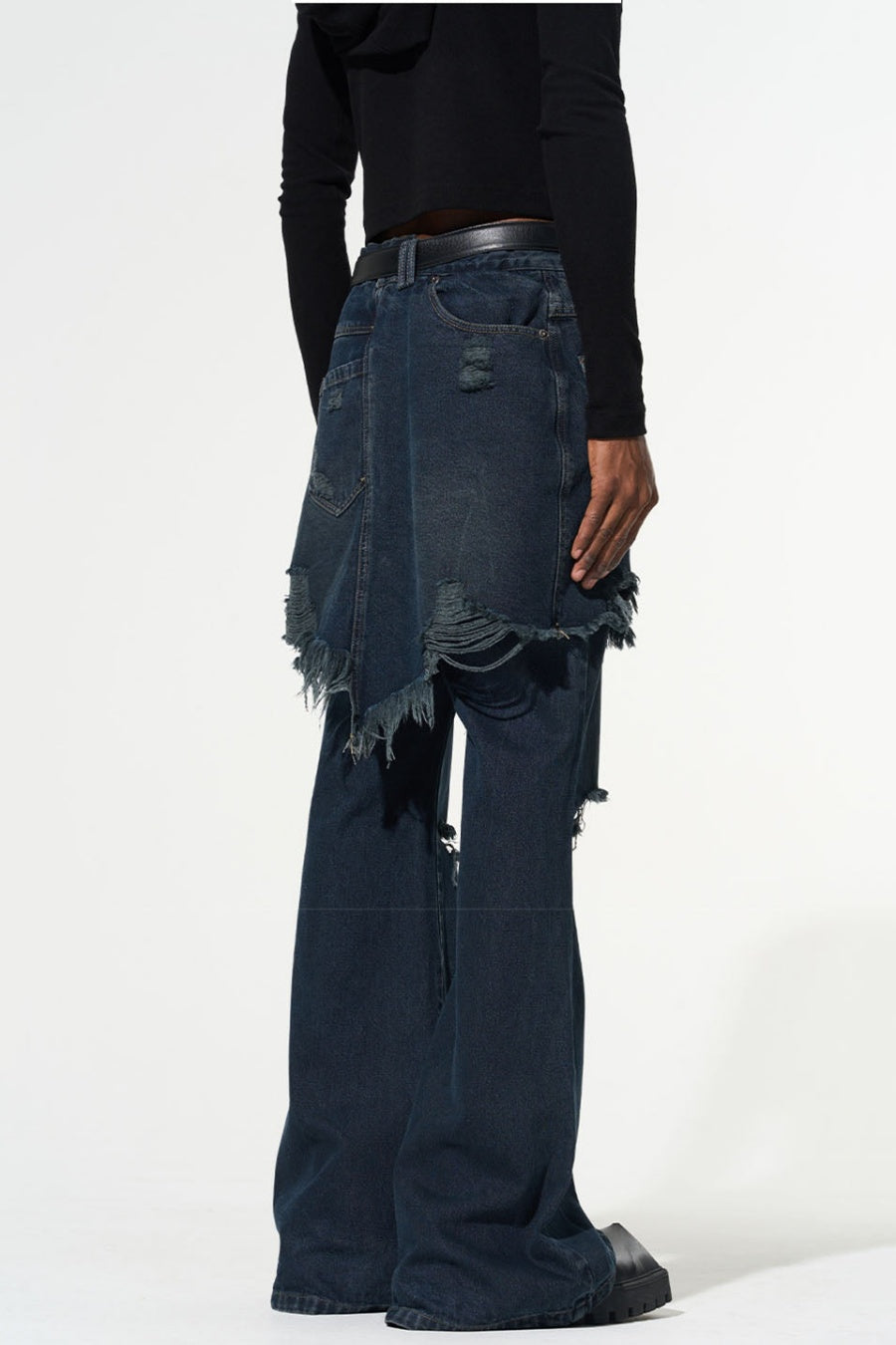 Freesia Torn Fringe Patchwork Jeans