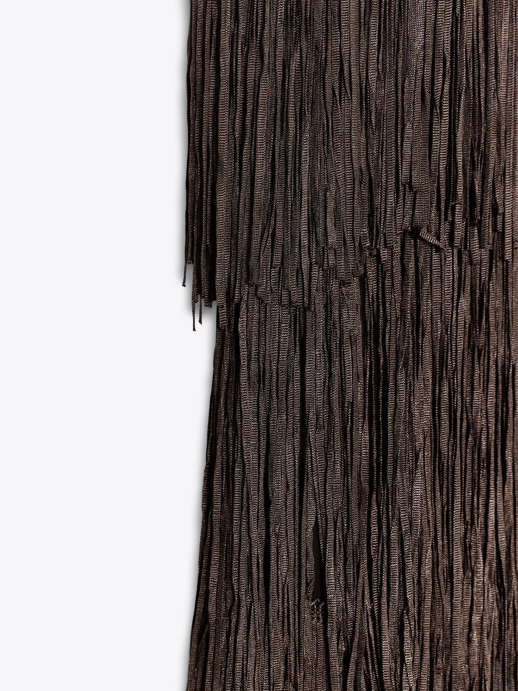 Strapless Fringe Mini Dress